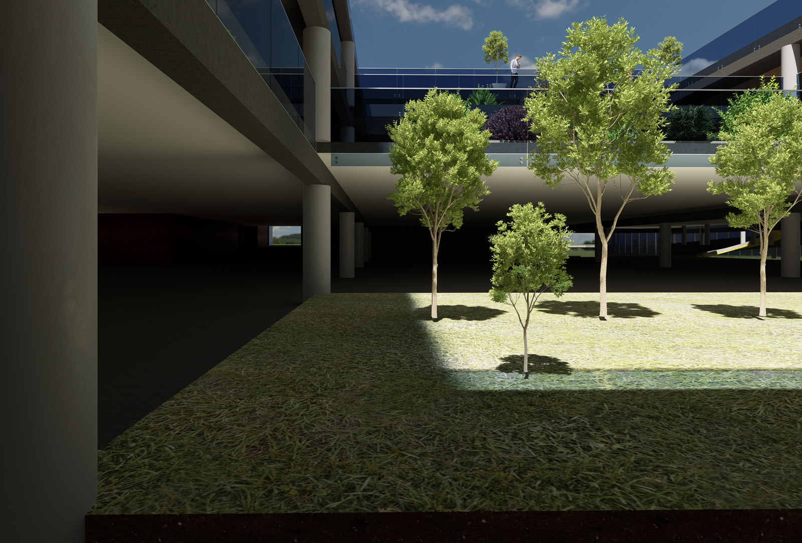Render sud patio parking rdc 4k